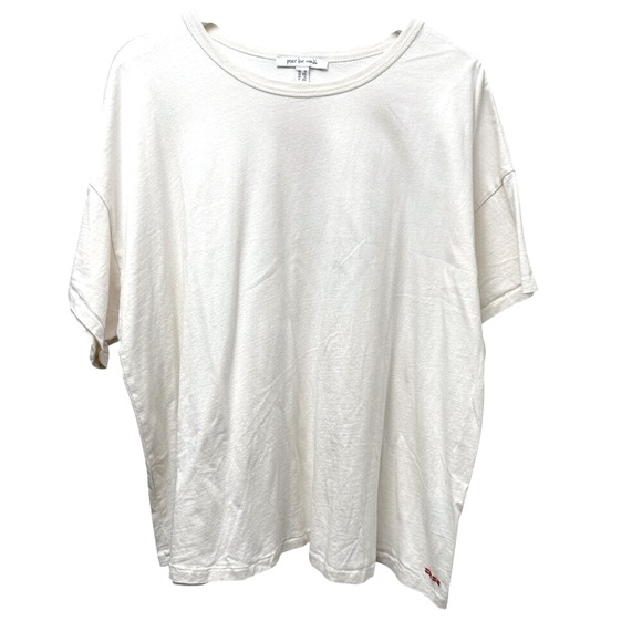 Peace Love World Tee Plus Size 1X Cream Cotton Short Sleeve Cotton T-shirt NWOT - Picture 1 of 7